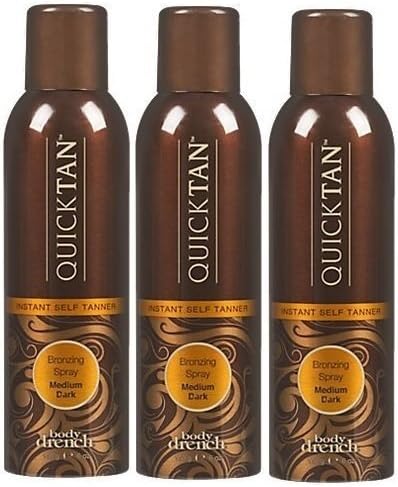 Body Drench Quicktan Bronzing Spray Instant Self Tanner, Medium/Dark, 6Oz, 3 Pack