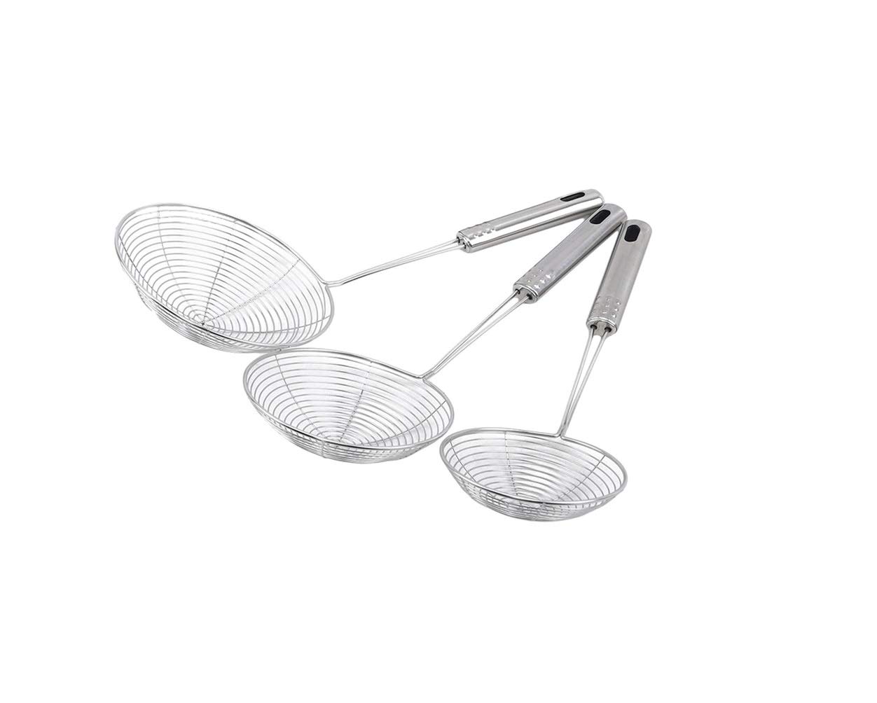Kitchen4U 3 Pcs Stainless Steel Deep Fry Strainer/Oil Strainer for