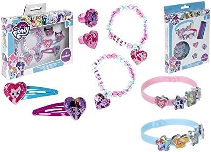 BK Distribution Online Official My Little Pony 25PCs BFF Glitzy Character Charm Bracelets / Hair Clip / Ring / Best Friends