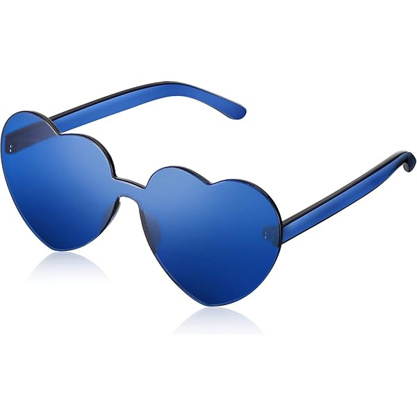 Gejoy 4 Pieces Heart Shaped Sunglasses for Women Men Valentine