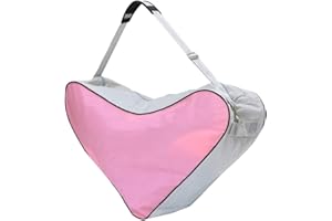 LIOOBO Unisex Ice Skate Bag Mesh Cloth Tote Bag Skating Triangle Shoulder Bag for Roller Skates Inline Skates Pink