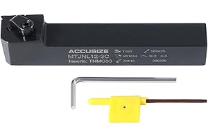 Accusize Industrial Tools 3/4'' Shank x 5'' Overall Length Mtjnr 12-3c Lathe Tool Holder with Tnmg322 Insert, Left Hand, 2312