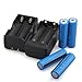 HeCloud 8PCS Rechargeable 18650 Battery with 2PC Dual Smart Charger, 3.7V Li-ion