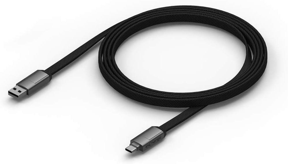 inCharge 6 MAX - 6in1 Keyring Cable - Mercury Grey, Black, Compact