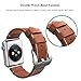 Apple Watch Band 42mm Leather, Swees iWatch Genuine Leather Bands Strap Replacement Wristband with Stainless Steel Clasp Buckle for Apple Watch Series 2 (2016) / Series 1 Women Men, Brown