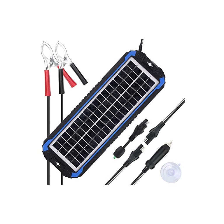 SUNER POWER 12V Solar Car Battery Charger & Maintainer, 2.4W Waterproof