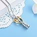 Oinsi Angel Lady Stainless Steel Cremation Pendant Necklace Ashes Keepsake Holder Memorial Urn Jewelry (Silver and Gold)