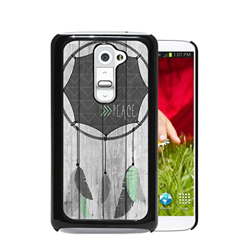Peace Dreamcatcher Mint and Gray Wood Pattern (1st Generation) LG G2 Hard Plastic Phone Case - NOT COMPATIBLE WITH VERIZON CARRIER
