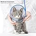 PETBABA Cat Cone Collar, to Stop Licking, Recovery Elizabethan After Surgery, Clear Soft Neck E-Collar, Not Block Vision, for Kitten Puppy Dog Pet in Surgery Remedy - M in Blue