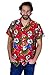 V.H.O. Funky Hawaiian Shirt, Shortsleeve, Cherryparrot, Red, M