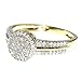 Midwest Jewellery 1/4cttw Diamond Engagement Ring Bridal Ring 10K Yellow Gold Halo Style 8mm New(0.25cttw)