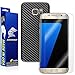 Armorsuit MilitaryShield Black Carbon Fiber Skin Wrap Film + HD Clear Screen Protector for Samsung Galaxy S7 Edge - Anti-Bubble Film