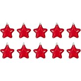 HARFINGTON Star Pendants Charm, 10Pcs 26mm Acrylic Bead Pendants with Loop for Bracelet Jewelry Making DIY Handicrafts, Red