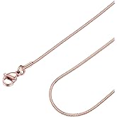 FOCALOOK Snake Chain Necklace Silver 14K Gold Plated Delicate 1mm 1.2mm 1.5mm 2mm Chains for Women, Hypoallergenic Minimalist Sturdy Necklaces Chains in 14 16 18 20 22 24 Inch