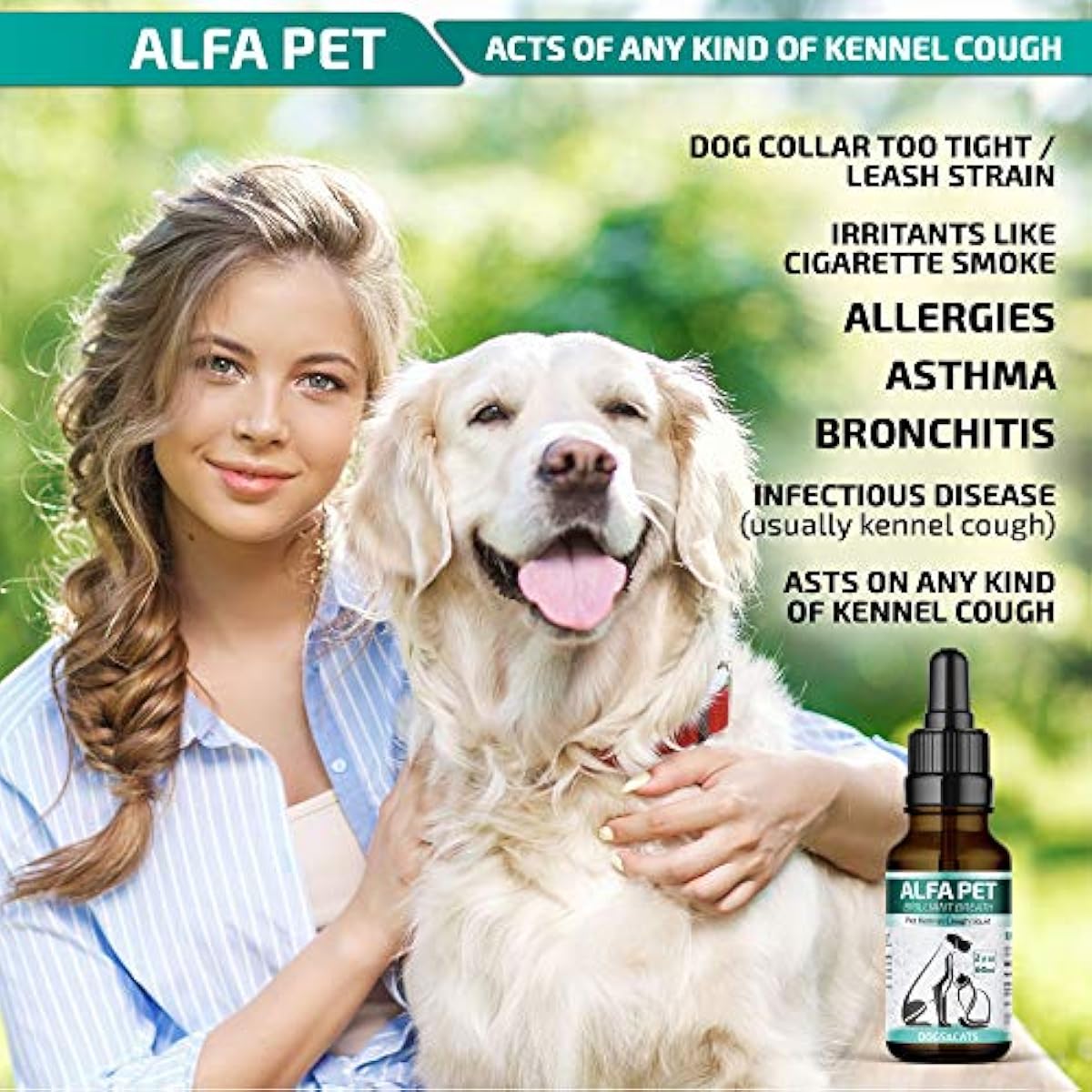 Alfa Pet Kennel Cough Medicine For Dogs Organic Dog Colds & Allergies