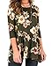 KISSOURBABY Womens Casual Floral Print 3 4 Sleeve Top Shirt with Loose Bottom