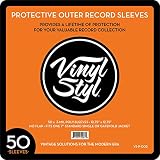Vinyl Styl 72261 Protective Outer Record Sleeves - 50 Pack