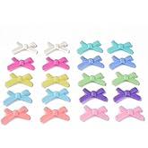 Ornazy Approx 420Pcs Mixed Color Opaque Acrylic Bow Bead Cute Bowknot Shape Spacer Beads for Jewelry Making Necklace Bracelet