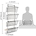 Samstar 4 Tier Hanging Wall File Organizer, Metal Mesh Wall Mounted File Holder with 3 Key Hooks for Office Home