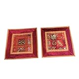 Mogul Decorative Cushion Cover Zari Work Handmade Couch Velvet Ethnic Pillow Shame