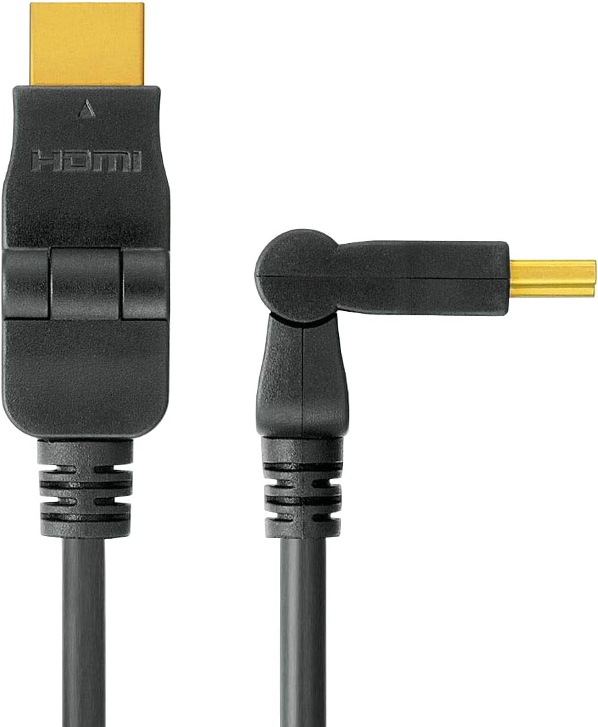 PremiumCord High Speed HDMI Cable 180° Rotatable 1 m Compatible with Video Full HD 1080P, Deep Colour, 3D, Arc, HDR, 10