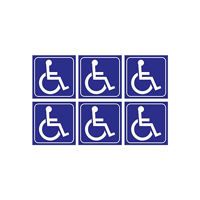 Buy (6 Pack) Handicap Wheelchair Vinyl Laminated Stickers 3 x 3 Inch