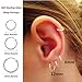 3 Pairs Sterling Silver Small Hoop Earrings Set Hypoallergenic Endless Cartilage Earrings Huggie Nose Lip Rings for Women Men Girls, 8mm 10mm 12mm