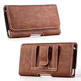 LUXMO Classic Leather Case for iPhone 6 Horizontal Shockproof Flip Cover Protective Holster Pouch [Belt Clip + Belt Loops + Magnetic Closure] Compatible with iPhone 6/6s/7/8 Wallet Case (Brown)