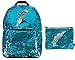 Magic Sequin! Reversible Sequin Turquoise to Silver Fashion Backpack & Matching Zip Pouch