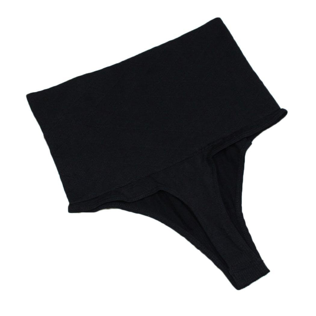 eubell Body Shaper High Waist Tummy Control Butt Lifter Panty Slim T-String Briefs Black