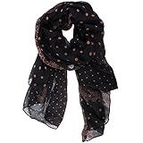 Kobwa(TM) Women Polka Dot Print Paris Yarn Long Shawl Scarf With Keyring