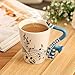 12 Oz Blue Saxophone Music Unique Handle Art Musical Notes Holds Tea Coffee Milk Ceramic Mug Cup Best