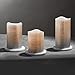 LampLust Distressed Silver Flameless Candles with Warm White LEDs, Set of 3, Real Wax, Batteries & Remote Included