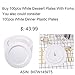 bUCLA 100Pieces White Plastic Plates with 100Pieces Silver Plastic Forks-7.5inch White Disposable Salad/Dessert Plates-Premium Heavy Duty Appetizer Plates for Weddings& Parties