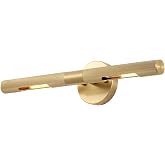 BAODEN Brushed Brass Picture Light 19 inches Modern Gold Wall Sconce with Knurled Texture Cylinder Metal Shades Rotatable 360