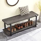 EXCEFUR Shoe Bench, Industrial Entryway Bench with