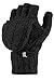 Women's Pair of Heat Holder Thermal Cable knit FINGERLESS mitten cap Gloves Black