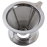 Pour Over Coffee Maker, Dripper Made of Stainless Steel, Paperless Reusable Coffee Filter, Single Cup Brewer