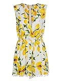 Choies Women's Floral Lemon Print Wrap V Neck Sleeveless Romper Playsuit M
