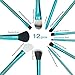 Professional Core Makeup Brush 12 Pcs Set Foundation Blending Blush Eyeliner Powder Brush APL1247, Ocean Green