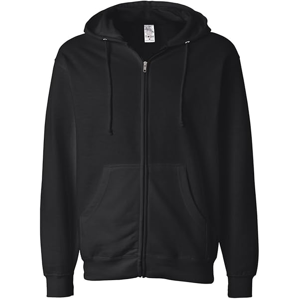 ITC Mens Midweight Full-Zip Hooded Sweatshirt (SS4500Z) -BLACK
