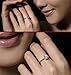 Maikun Womens Platinum-Plated-Cupronickel Classic 6 Prong Sparkling Cubic-Zirconia Solitaire Ring