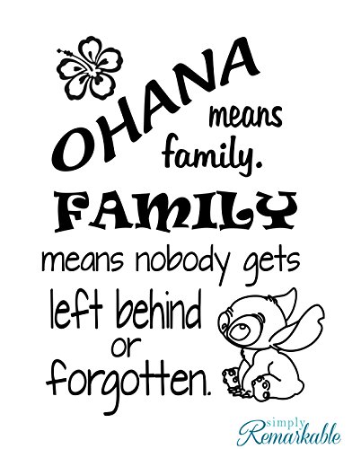 Simply Remarkable Ohana Means Family. Family Means Nobody Gets Left ...