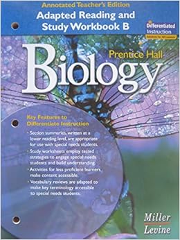 Prentice Hall Biology Adapted Reading And Study Workbook B Annotated Teacher S Edition Levine Miller 9780131662605 Books Prentice Hall Biology Adapted Reading And Study Workbook B Annotated Teacher S Edition Levine Miller 9780131662605 Books