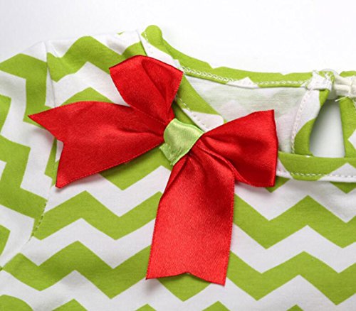 2PCS Toddler Baby Girls Christmas Outfits Cartoon Deer Long Sleeve Top Pants Set size 2-3Years/Tag100 (Green) - Thumbnail 4