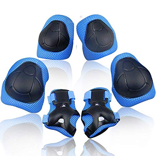 Kids/Youth Knee Pad Elbow Pads Guards Wrist Guards Protective Gear Set for Rollerblade Roller Skates Cycling BMX Bike Skateboard gs Scooter Riding Sports,Toddler for Multi-Sports Outdoorï¼ˆAge3-7ï¼‰ Blue