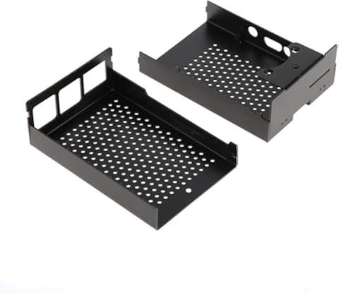 Dgtrhted For Frambuesa Pi Caja de la Caja Negro recinto 4 Modelo B de aleación de Aluminio de Metal con Ventilador de refrigeración
