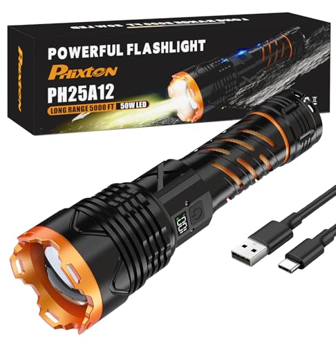 Bright Flashlight Lumens 100000 Rechargeable Powerful