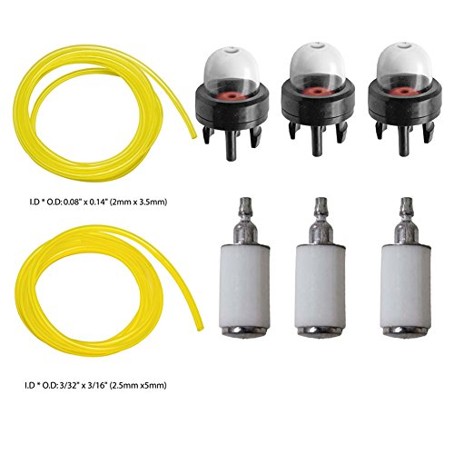 HIFROM Fuel Lines with Fuel Filters Primer Bulbs for Poulan Weedeater Craftsman Stihl Echo String Trimmer Chainsaw Blower