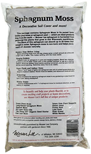 Mosser 0180 Long Fibered Sphagnum Moss, 100-Cubic Inch